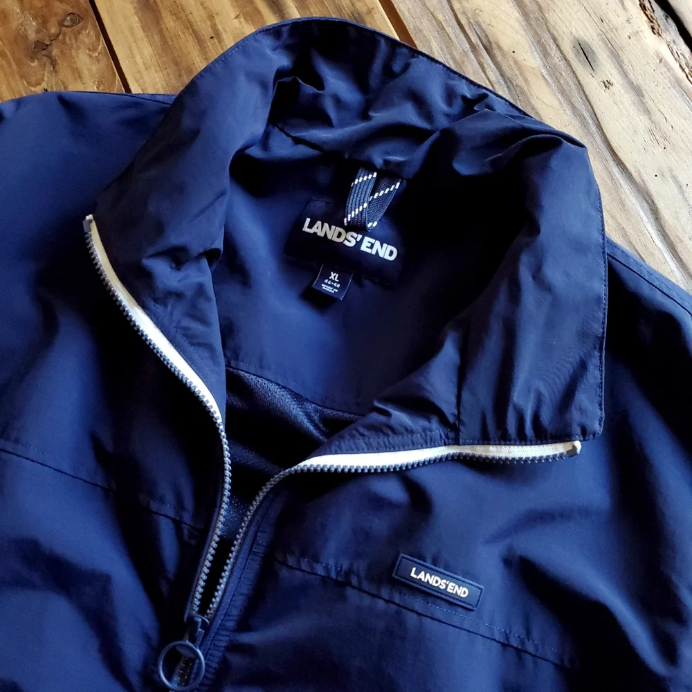 Lands End Men's Lightweight Jacket Blue Size Extra Large